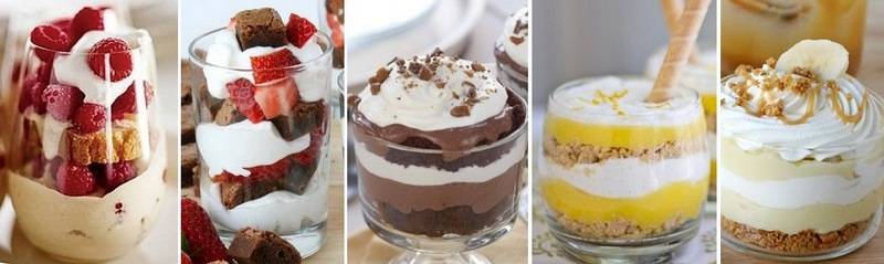 Слоеные десерты в прозрачной посуде на любой вкус