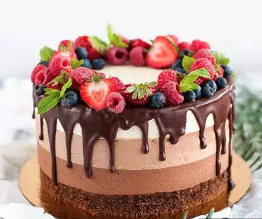 Муссовый торт три шоколада фото