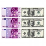 Вафельная бумага Доллары и Евро А4  5338