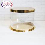 Упаковка для торта круглая ТУБУС золото 300х220 мм VTK