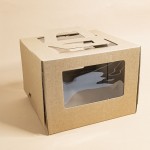 Упаковка для торта гофрокартон  с ручками КРАФТ 31x31x24 см ECO VTK