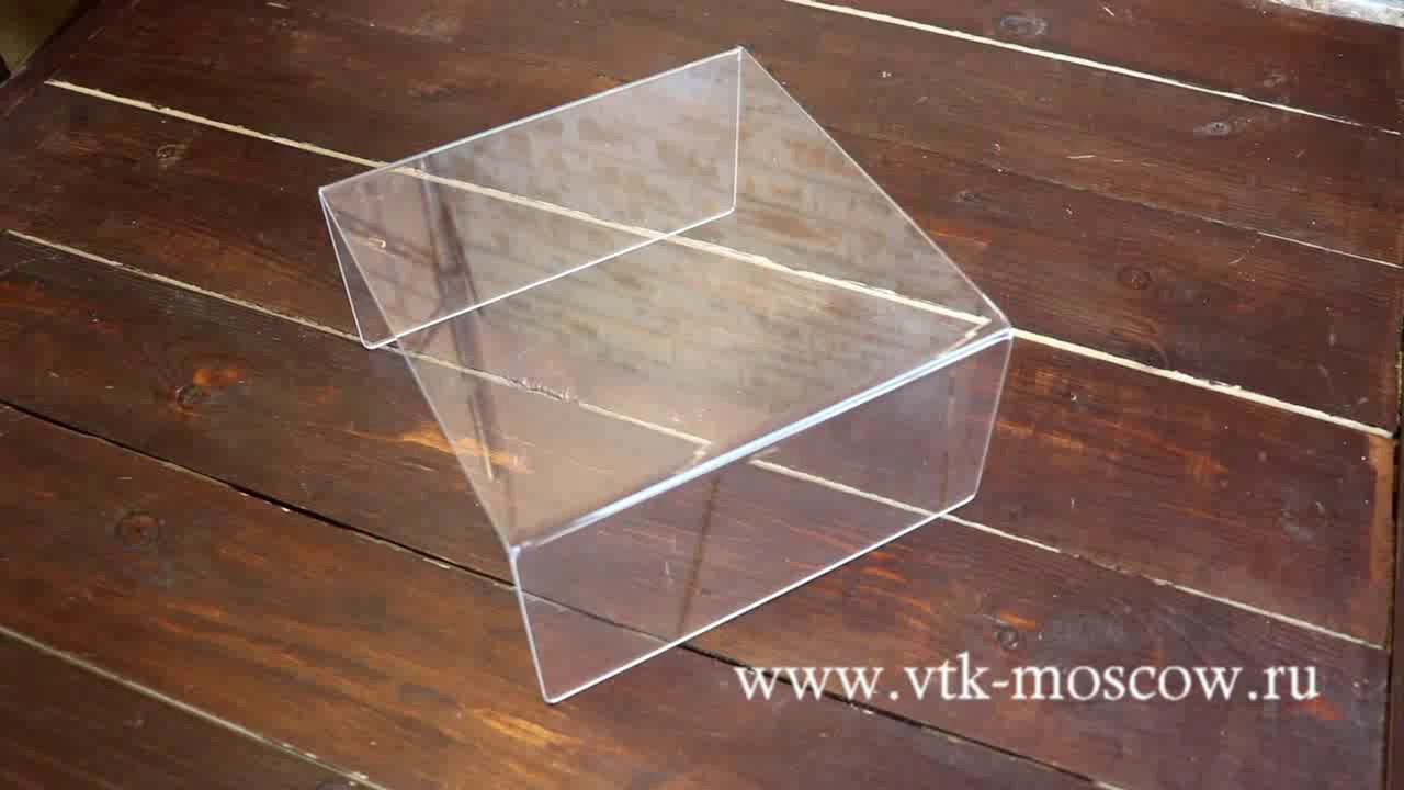 Подставка для десертов  20х20х10 см прозрачная VTK