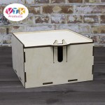 Коробка самосборная для десертов и подарков фанера 21х21 см высота 12 см VTK