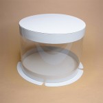 Упаковка для торта круглая ТУБУС белая 200х150 мм VTK