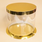 Упаковка для торта круглая ТУБУС золото 350х350 мм VTK
