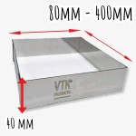 Форма кулинарная КВАДРАТ ВЫСОТА 40 ММ для выпечки и выкладки VTK Products