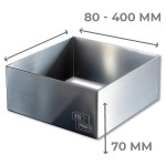 Форма кулинарная КВАДРАТ ВЫСОТА 70 ММ для выпечки и выкладки VTK Products