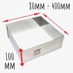 Форма кулинарная КВАДРАТ ВЫСОТА 100 ММ для выпечки и выкладки VTK Products