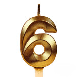 Свечи для торта, цифра 6 (золото, 5 см)
