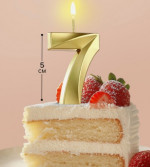 Свеча в торт Цифра 7 / ГРАНЬ золотая / 5 см