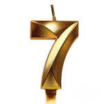 Свечи для торта, цифра 7 (золото, 5 см) 