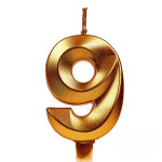 Свечи для торта, цифра 9 (золото, 5 см)