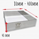 Форма кулинарная КВАДРАТ ВЫСОТА 20 ММ для выпечки и выкладки VTK Products